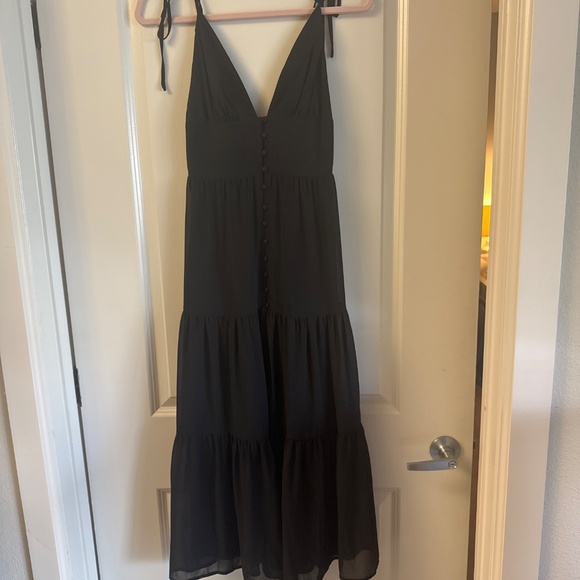 Lulus Everlasting Sight Black Tie-strap Midi Dress - Size XS - Picture 2 of 2